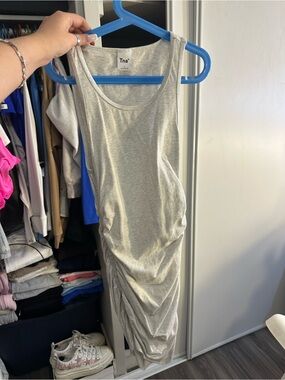 TNA Light Gray Ruched Tank Dress